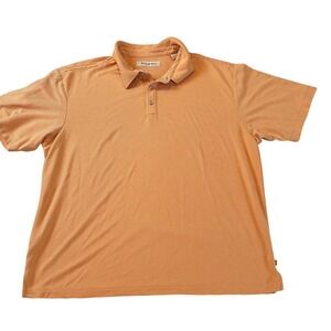 Tommy Bahama Mens Coral Orange Stripe Short Sleeve Polo Shirt XL - Extra Large